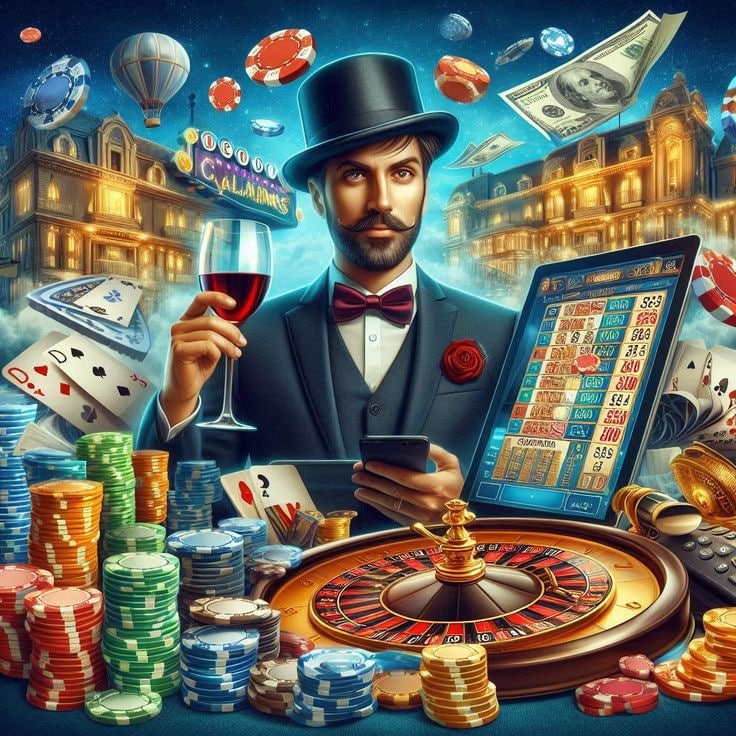 Ilustrasi sepak bola dan hiburan kasino digital